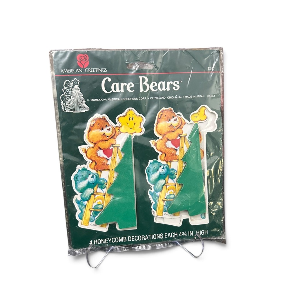 Vintage 1986 Care Bears Honeycomb Decorations American Greetings NOS